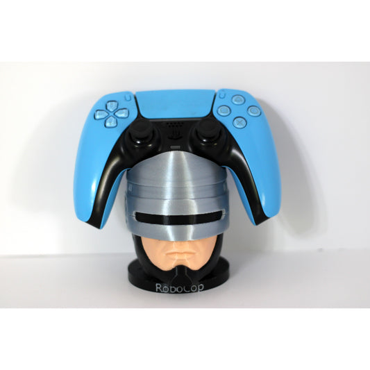 RoboCop-Inspired Controller Holder — Sculpted Helmet Bust Display Stand | PS5 & Xbox