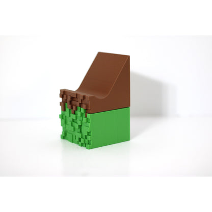 Creeper-Inspired Pixel Block Controller Holder — Gaming Display Stand