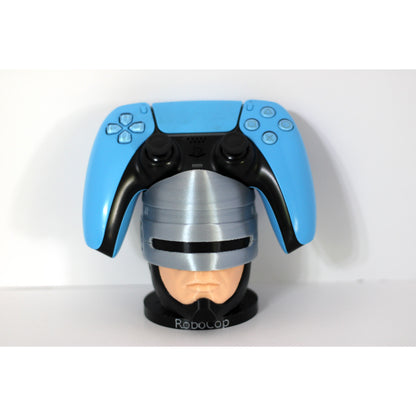 RoboCop-Inspired Controller Holder — Sculpted Helmet Bust Display Stand | PS5 & Xbox